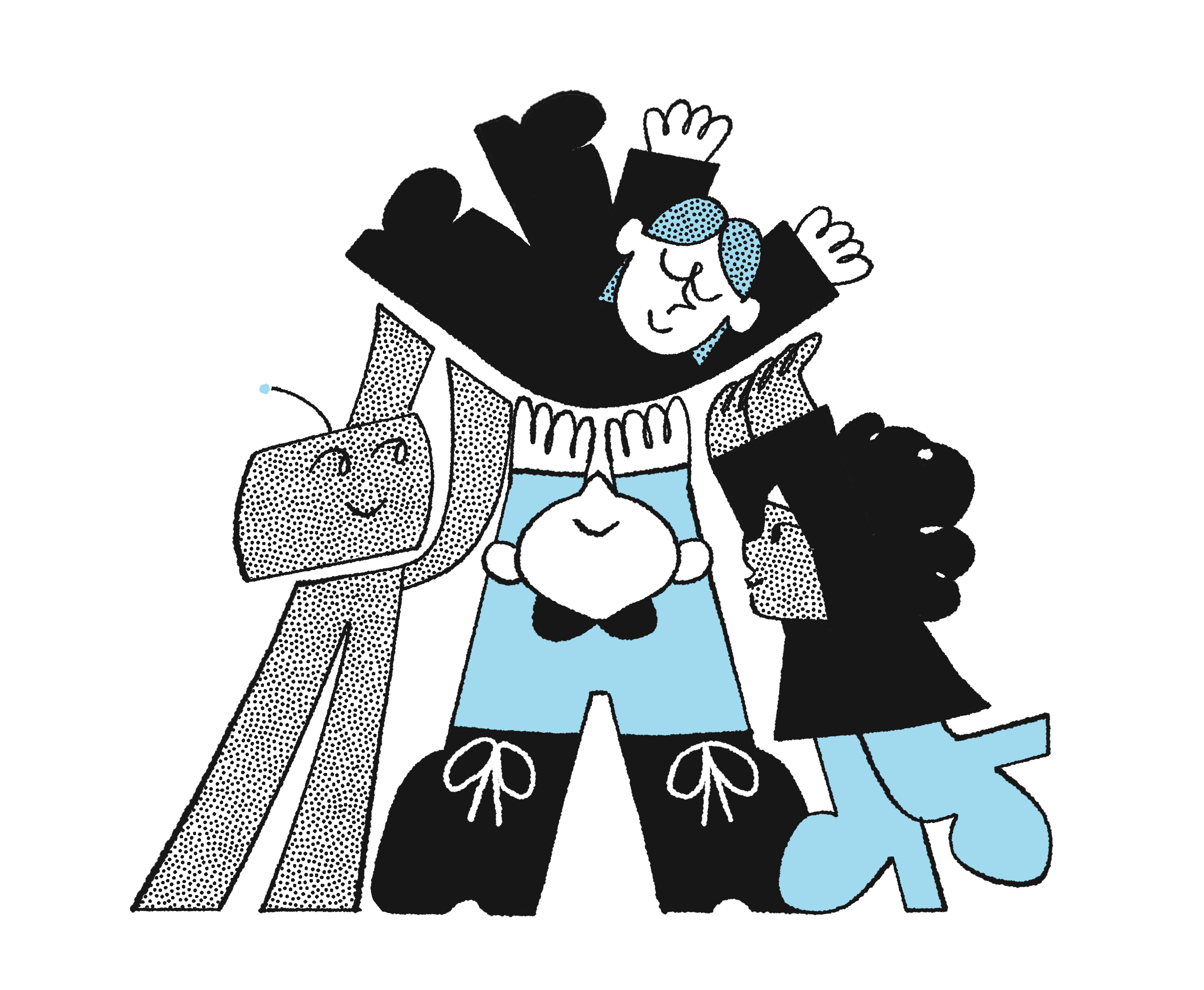 Illustration of group celebration